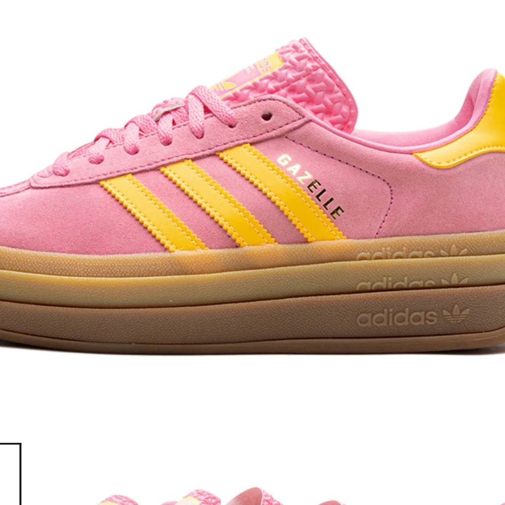 Adidas Women’s Coral and Yellow Sneakers. This is NOT a kids sneaker - Picture 2 of 5